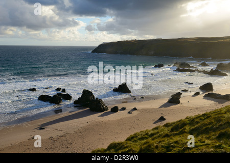 Robusto litorale roccioso, Sango Bay, Durness, Highlands, Scotland, Regno Unito, Europa Foto Stock