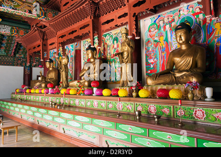 Pohyon tempio buddista (Pohyon-sa), Myohyangsan, Repubblica Popolare Democratica di Corea (DPRK), la Corea del Nord, Asia Foto Stock