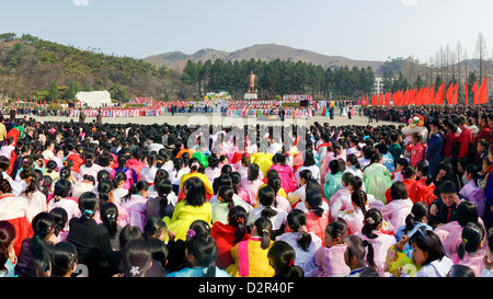 Le celebrazioni del centenario della nascita del Presidente Kim Il Sun, in Pyongshong, al di fuori di Pyongyang, Corea del Nord Foto Stock