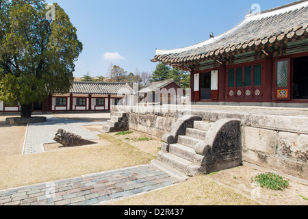 Re Wang Kon il Mausoleo, Kaesong City, Repubblica Popolare Democratica di Corea (DPRK), la Corea del Nord, Asia Foto Stock