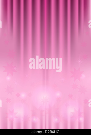 Stelle trasparente e circoli su striped sfondo cremisi Foto Stock