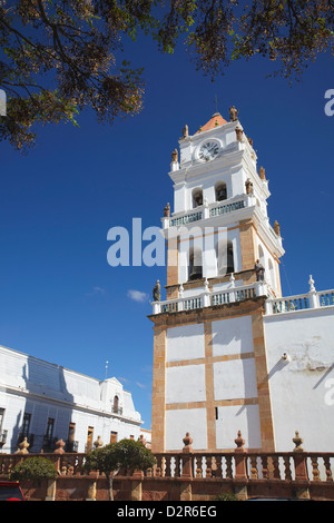 Cattedrale in Plaza 25 de Mayo, Sucre, Sito Patrimonio Mondiale dell'UNESCO, Bolivia, Sud America Foto Stock