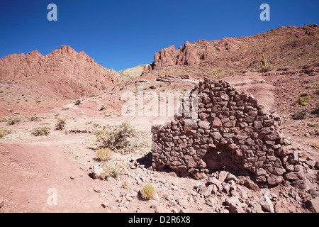 Rovine del villaggio di casa di mattoni nel Altiplano, Potosi, Bolivia, Sud America Foto Stock