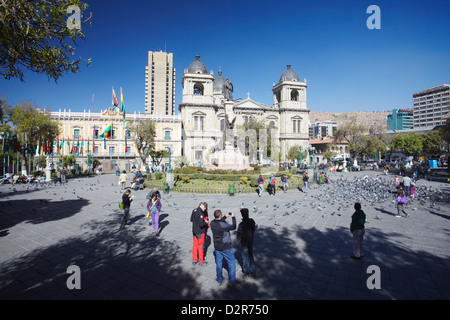 Plaza Pedro Murillo, La Paz, Bolivia, Sud America Foto Stock