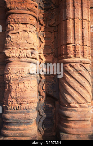 Dettagli su pilastri in rovine della missione di San Ignacio Mini, Sito Patrimonio Mondiale dell'UNESCO, Misiones, Argentina, Sud America Foto Stock