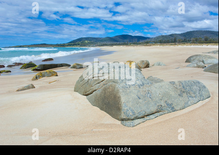 Lonely Beach sulla costa Est della Tasmania, Australia Pacific Foto Stock