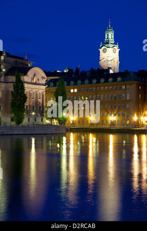 Riksdagshuset di notte, Stoccolma, Svezia, Europa Foto Stock