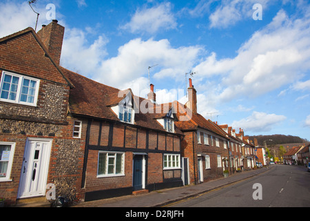 Case lungo Whielden Street, Old Amersham, il Chilterns, Buckinghamshire, Inghilterra, Regno Unito Foto Stock