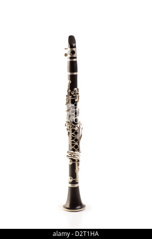 Black clarinetto isolati su sfondo bianco Foto Stock