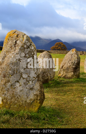 Castlerigg Stone Circle Near Keswick, Parco Nazionale del Distretto dei Laghi, Cumbria, England, Regno Unito, Europa Foto Stock