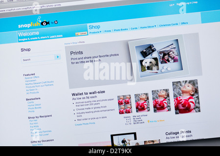 Sito Web Snapfish - creazione personalizzata di stampe digitali e regali Foto Stock