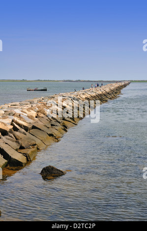 Interruttore d'onda jetty di Cape Cod, Massachusetts, STATI UNITI D'AMERICA Foto Stock