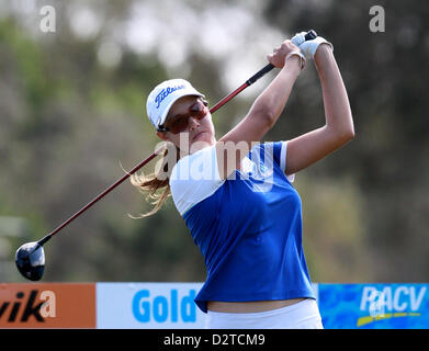 Queensland, Australia. Il 1 febbraio 2013. WHITNEY HILLIER (AUS) tour europeo, azione dal giorno 1 del Volvik RACV Ladies Masters 2013, Royal Pines Resort, Queensland. Credit: Azione Plus immagini di Sport / Alamy Live News Foto Stock