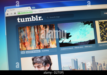 Tumblr.com screenshot del sito web Foto Stock