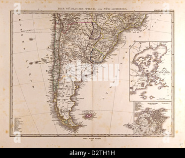 Mappa Sud America Foto Stock