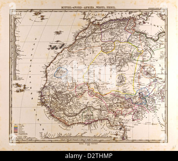 Africa Mappa di Gotha Justus Perthes Foto Stock