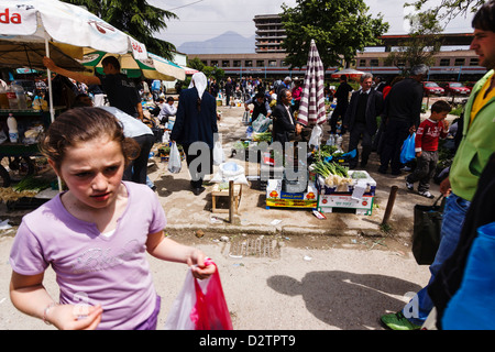 Pazari i ri, Mercato Centrale a Tirana, Albania Foto Stock