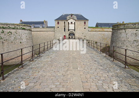 Ingresso alla cittadella a Port Louis Foto Stock