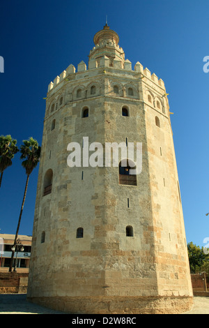 Il Torre Dorata (Torro del Oro) a Siviglia Spagna Foto Stock