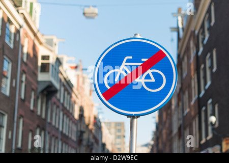 Un no escursioni in bicicletta/biciclette sign in Amsterdam Foto Stock