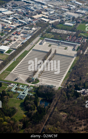 Dachau, Germania, vista aerea del campo di concentramento di Dachau Foto Stock