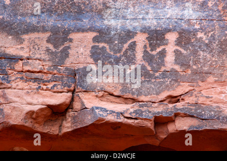 Petroglyph, della Valle di Fire State Park, Nevada Foto Stock