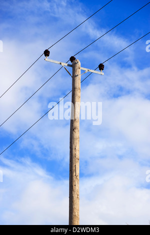 Vecchio palo elettrico Foto Stock