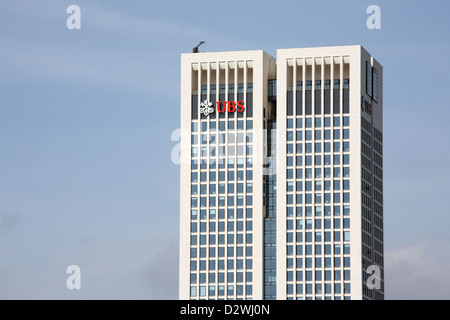 Frankfurt am Main, Germania, UBS AG sede in OpernTurm Foto Stock