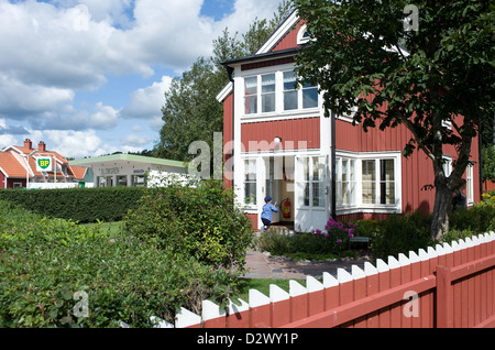 Vimmerby, Svezia, una casa di strada rumorosa in Astrid Lindgren del mondo Foto Stock
