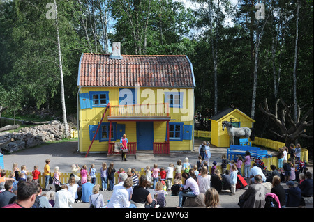 Vimmerby, Svezia, Pippi della Villa Villekulla in Astrid Lindgren del mondo Foto Stock