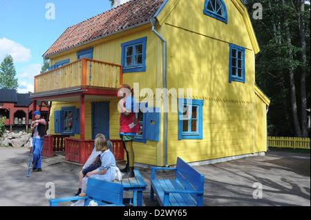 Vimmerby, Svezia, Pippi della Villa Villekulla in Astrid Lindgren del mondo Foto Stock