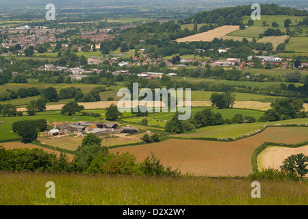 Vedute rural Gloucestershire in un giorno caldo e soleggiato nel giugno 2008 Foto Stock