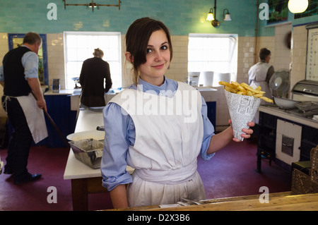 Il vecchio stile Chip Shop Foto Stock