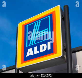 Supermercato Aldi, Waterloo, Huddersfield, West Yorkshire, Regno Unito Foto Stock