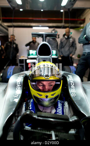 Jerez de la frontera, Spagna. 4° febbraio 2013. Motorsports: FIA Formula One World Championship 2013, F1 Test Jerez, la Mercedes GP di lancio, Nico Rosberg (GER, Mercedes GP) Foto Stock