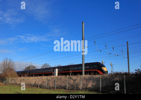 180 Classe Zephyr Treno Alta Velocità unità Diesel Grand Central treni East Coast Main Line Railway Peterborough Cambridgeshire Foto Stock