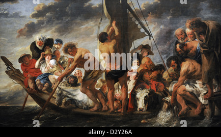 Jacob Jordaens (1593-1678). Pittore fiammingo. San Pietro di trovare il tributo di denaro o il traghetto per Anversa, 1623. Foto Stock