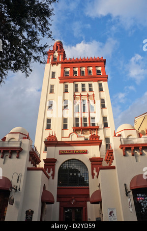 Wells Fargo building in Sant'Agostino Florida. Foto Stock