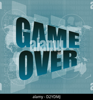 Messaggio di game over sul touch screen Foto Stock