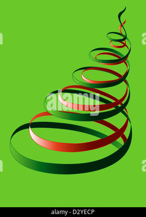 Struttura astratta di curve su uno sfondo verde Foto Stock
