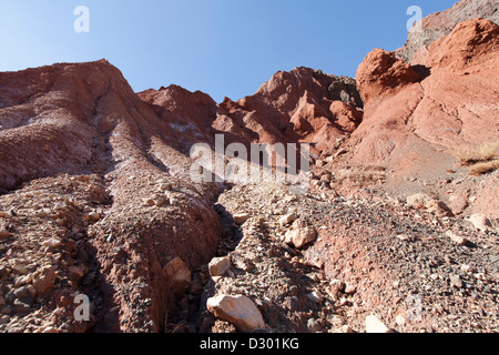 Il Telouet miniere di sale sul vecchio camel caravan sentiero da Ouarzazate a Marrakech, Marocco Africa del Nord Foto Stock