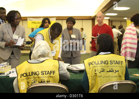 Il sud Sudan Referendum, Londra stazione di polling, Gennaio 2011 Foto Stock