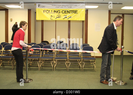 Il sud Sudan Referendum, Londra stazione di polling, Gennaio 2011 Foto Stock