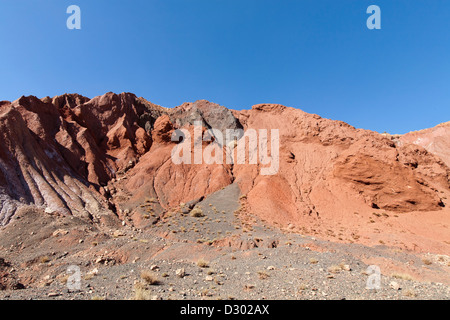 Il Telouet miniere di sale sul vecchio camel caravan sentiero da Ouarzazate a Marrakech, Marocco Africa del Nord Foto Stock