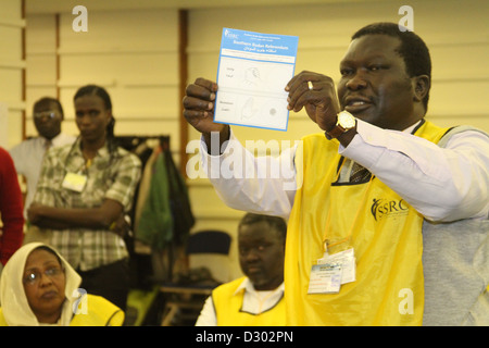 Il sud Sudan Referendum, Londra stazione di polling, Gennaio 2011 Foto Stock