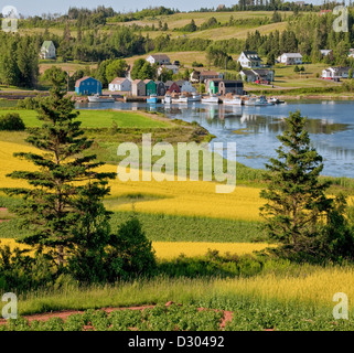 Vista del fiume francese area di Prince Edward Island, Canada. Foto Stock