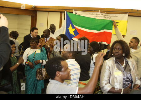Il sud Sudan Referendum, Londra stazione di polling, Gennaio 2011 Foto Stock