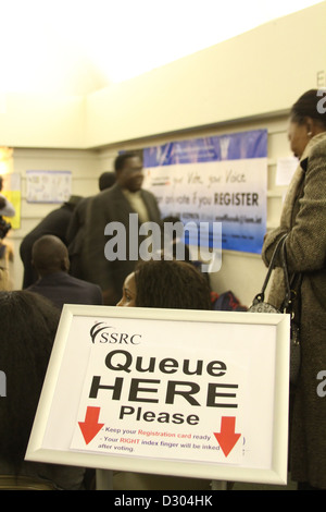 Il sud Sudan Referendum, Londra stazione di polling, Gennaio 2011 Foto Stock