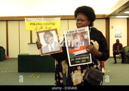 Il sud Sudan Referendum, Londra stazione di polling, Gennaio 2011 Foto Stock