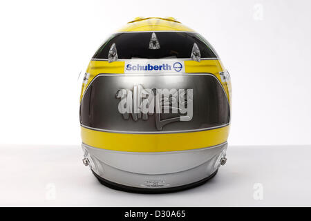 Jerez de la frontera, Spagna. 5 febbraio 2013. Motorsports: FIA Formula One World Championship 2013, F1 Test Jerez, casco di Nico Rosberg (GER, Mercedes GP) Credito: dpa picture alliance / Alamy Live News Foto Stock